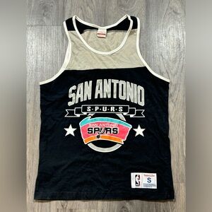 Mitchell & Ness NBA San Antonio Spurs Tank Top Sz Small Retro Pink Logo